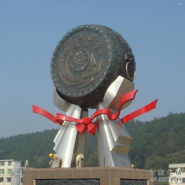 房地產(chǎn)銅鼓雕塑精品，標(biāo)識雕塑，小區(qū)銅鼓雕塑供給