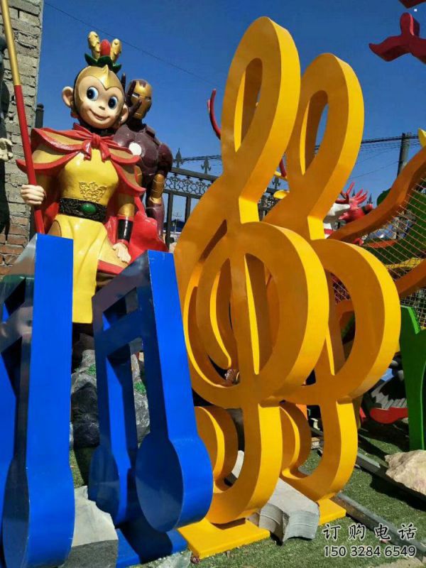 音樂符號(hào)雕塑制作選用，景區(qū)案例，烤漆彩繪雕塑制造商
