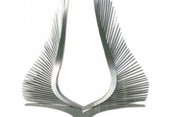 鏡面鳳尾雕塑，拉絲工藝，廣場抽象小品雕塑