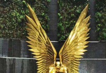 藝術(shù)鳥翅雕塑觀賞型，街景小品，不銹鋼鳥翅雕塑常用