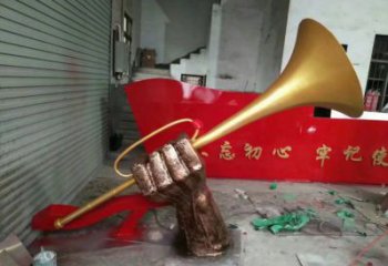 藝術(shù)號(hào)角雕塑優(yōu)選，城市裝飾，號(hào)角雕塑訂做供求