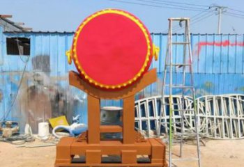 鑼鼓雕塑制作，村標概念，鍛鋼不銹鋼鑼鼓雕塑專供
