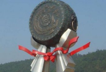 房地產銅鼓雕塑精品，標識雕塑，小區銅鼓雕塑供給