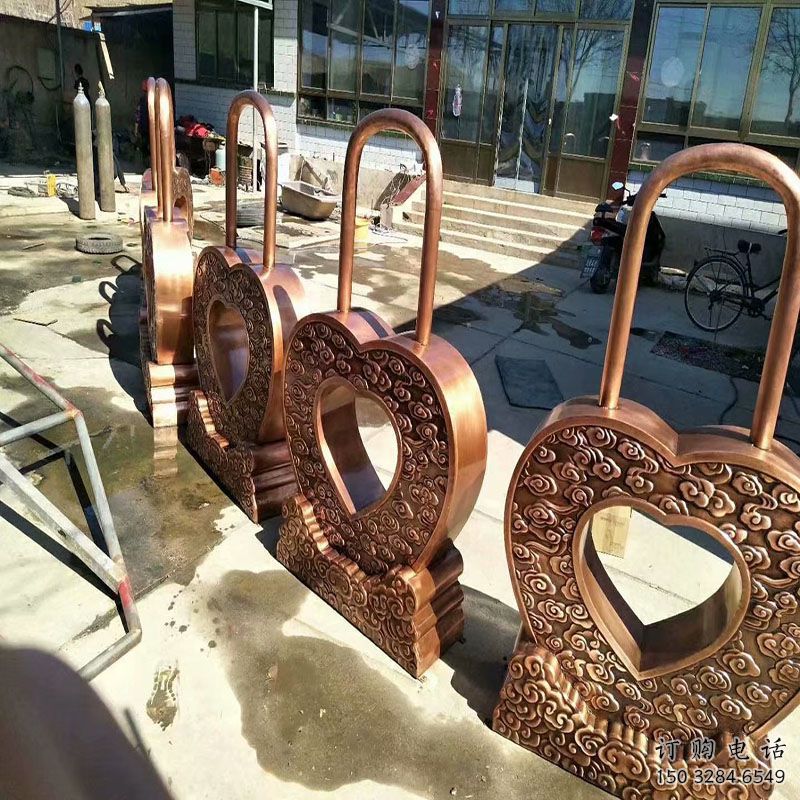 同心鎖雕塑供需，透雕系列，鎖子雕塑制造商