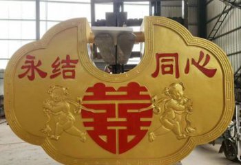 現(xiàn)代鎖子雕塑定制，中式工藝，玻璃鋼鎖子雕塑造型優(yōu)價