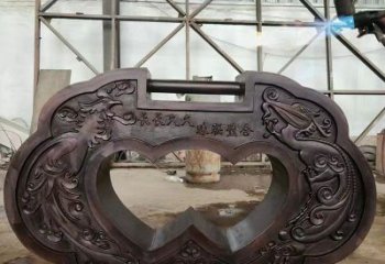 彩繪同心鎖雕塑生產，景區案例，景觀鎖子雕塑優選