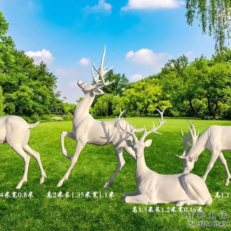 六安梅花鹿雕塑定價，景觀概念，玻璃鋼梅花鹿雕塑預定