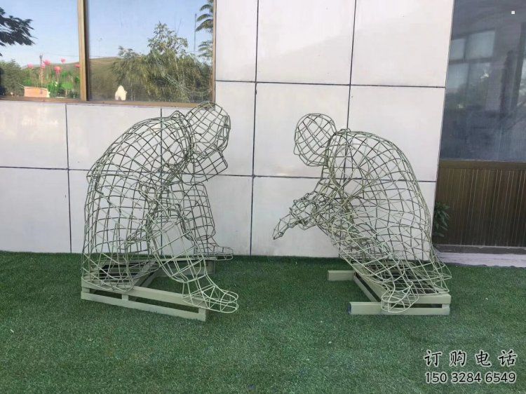 廈門(mén)鏤空下棋雕塑供需，廣場(chǎng)雕塑，鐵藝民俗人物雕塑選用