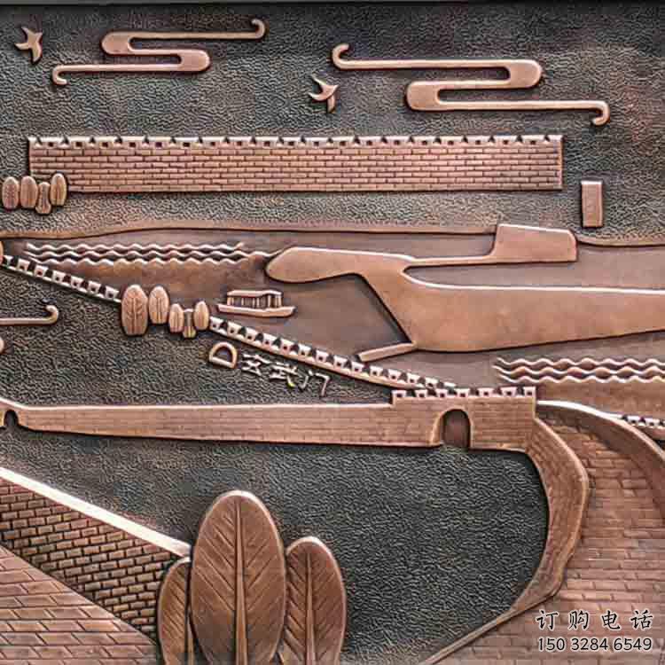 秀英銅浮雕景墻雕塑，圓雕工藝