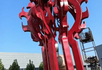 龍巖火球雕塑，精神堡壘火球雕塑落地展示