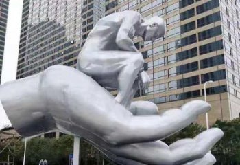 金昌沉思者雕塑，景觀雕塑，手托人物雕塑廠家提供