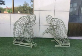 六盤水鏤空下棋雕塑供需，廣場雕塑，鐵藝民俗人物雕塑選用