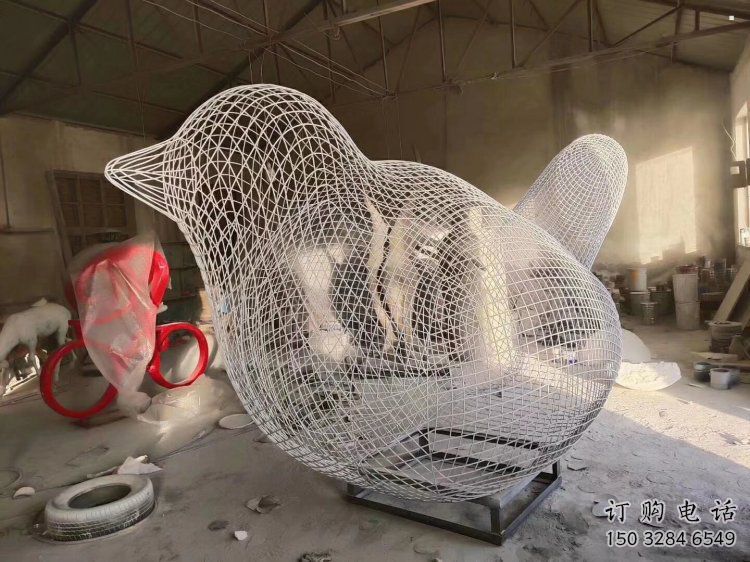 道外鏤空小鳥雕塑精選，陸地?cái)[件，鐵藝?guó)B兒雕塑精品