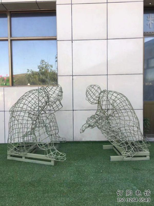 牡丹江鏤空對弈雕塑標準，廣場雕塑，鐵藝民俗人物雕塑供給