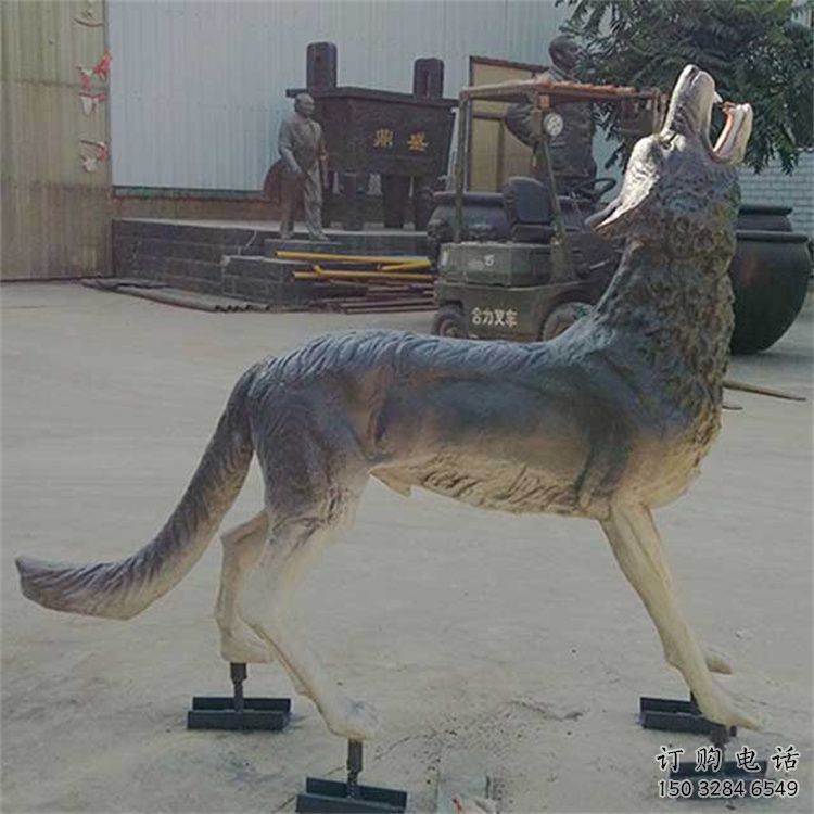 湘西銅狼雕塑廠家，銅雕動物狼，仿真工藝制作