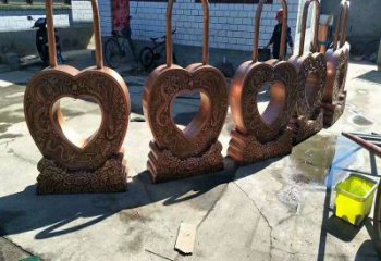 大興安嶺景觀同心鎖雕塑供應，藝術雕塑，現代鎖子雕塑供求