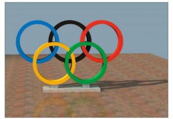 邵陽五環不銹鋼雕塑，現代景觀擺件，烤漆工藝制作