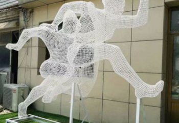 湘潭鏤空健兒雕塑制造，校園雕塑，金屬鐵藝人物雕塑展品