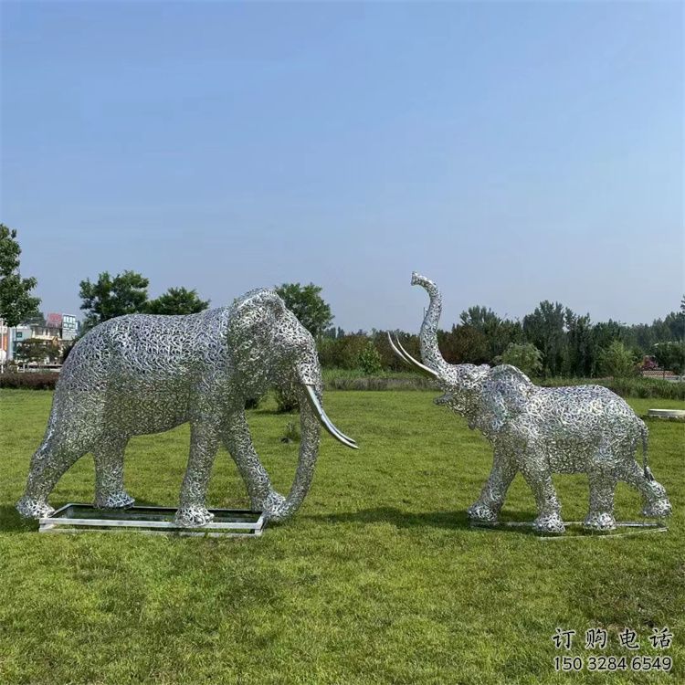 秦淮鏤空大象雕塑制造商，動物擺件，透雕大象雕塑定制