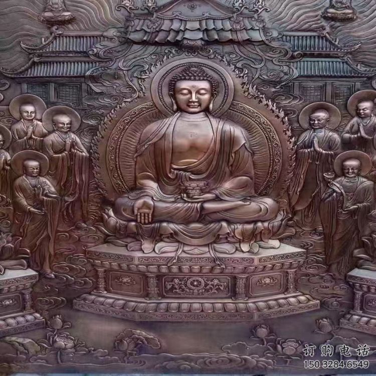 同心鍛銅浮雕常用，寺廟景觀，黃銅佛像浮雕生產商