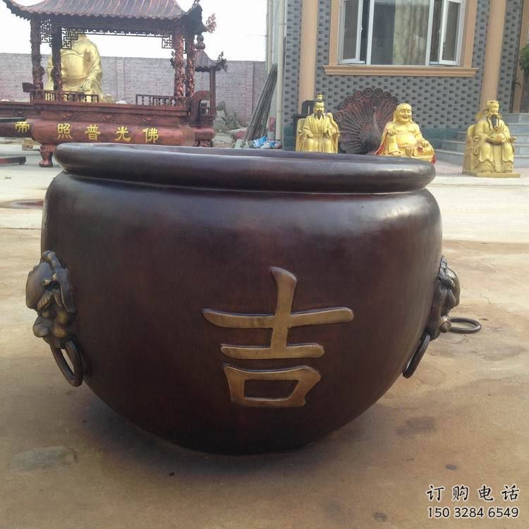 西夏吉字銅缸雕塑-青銅鑄造