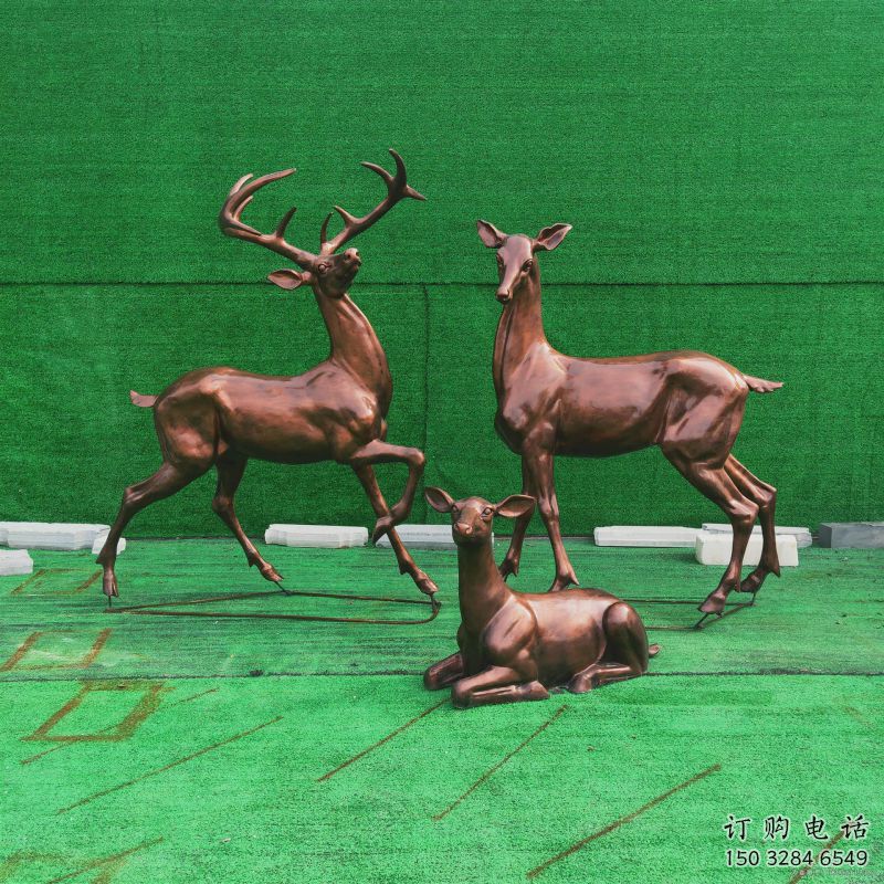 玉樹銅小鹿雕塑批發，鍛造工藝，小鹿銅雕塑承接