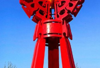 吉林精神堡壘火球雕塑，城市建筑雕塑，創意藝術設計