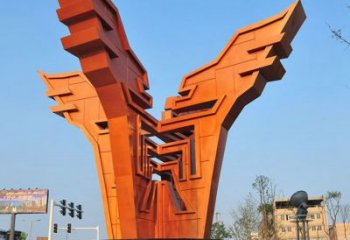 泰州城市精神堡壘雕塑，抽象建筑元素，廣場(chǎng)景觀雕塑小品