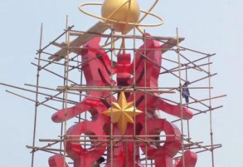 白下景觀科技之星雕塑選用，美陳雕塑，抽象不銹鋼科技之星雕塑標準