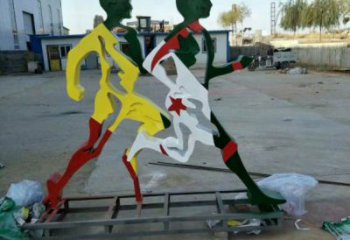 進賢賽跑雕塑，鏤空工藝制作，不銹鋼烤漆體育人物雕塑