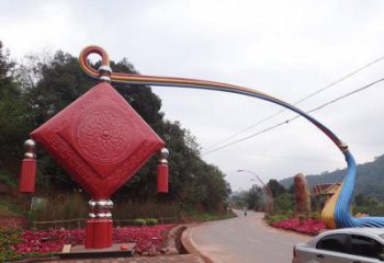 贛州街道中國結(jié)雕塑