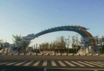 清水河云朵大門雕塑，公園美陳元素，不銹鋼云朵大門雕塑