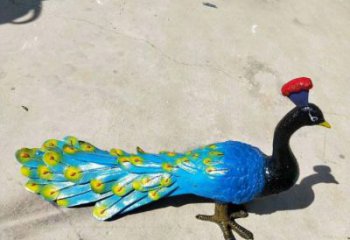 金鳳彩繪孔雀雕塑制作選用，景區案例，動物美陳雕塑