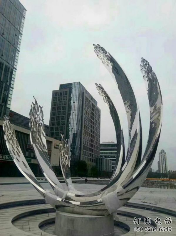 泰安地面噴泉雕塑小品，圓環結構概念，旱地水景噴泉體系