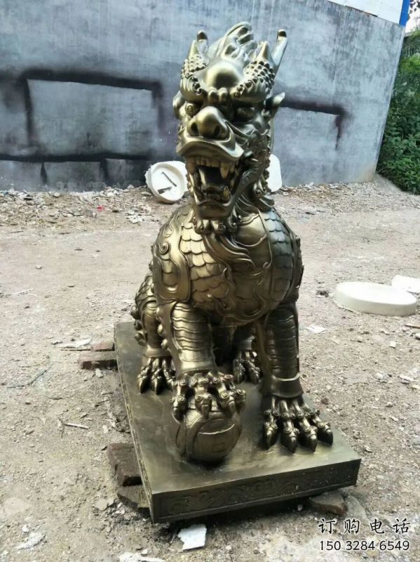 蓮湖校園麒麟雕塑，拉絲海洋雕塑，卡通主題