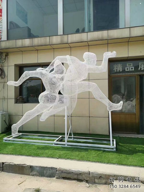 林芝鏤空體育雕塑供求，白鋼構件，鐵藝人物雕塑觀賞型