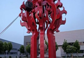 商洛火球雕塑，精神堡壘火球雕塑落地展示