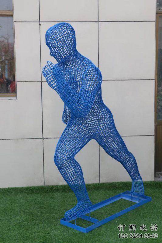 湖州鏤空跑步雕塑，標(biāo)識(shí)雕塑，烤漆鐵藝人物雕塑優(yōu)選