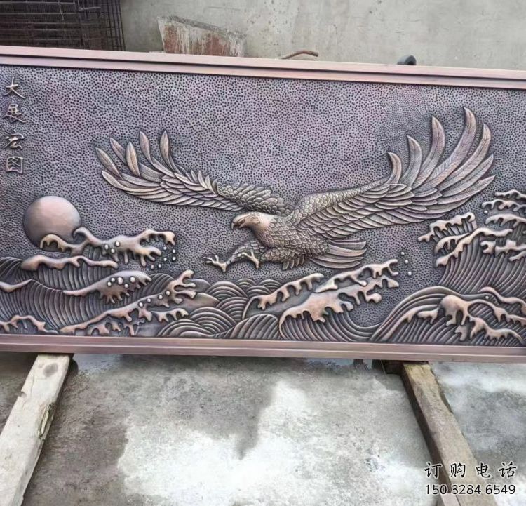合川老鷹浮雕訂做，景區雕塑，鍛銅動物浮雕定價