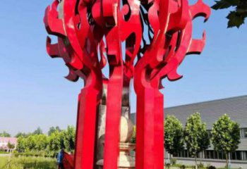 舟山火球雕塑，精神堡壘火球雕塑落地展示