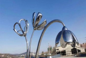 雙橋百合花雕塑承接，城市裝飾，大型不銹鋼百合花雕塑公司
