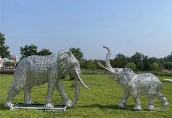 大渡口鏤空大象雕塑制造商，動物擺件，透雕大象雕塑定制