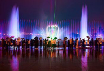 南岸水景程控噴泉雕塑，高噴循環(huán)噴水方式設(shè)計(jì)