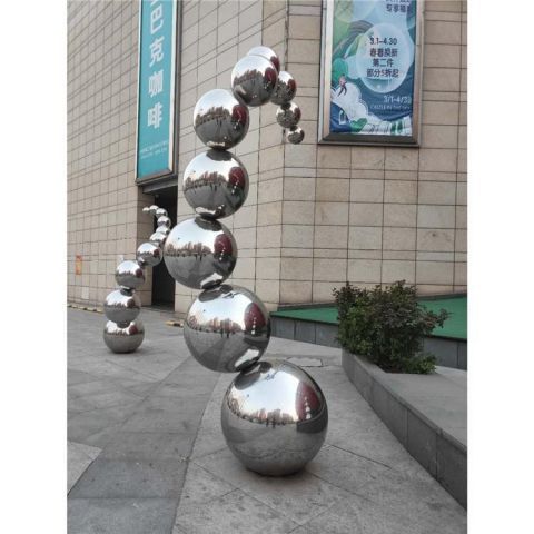 分子球雕塑供需，小區雕塑，不銹鋼分子球雕塑制造