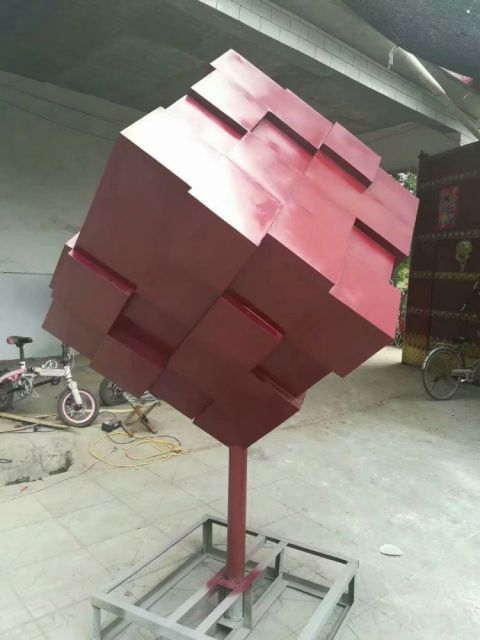 公園正方形雕塑 創意企業方塊雕塑 美陳正方體雕塑