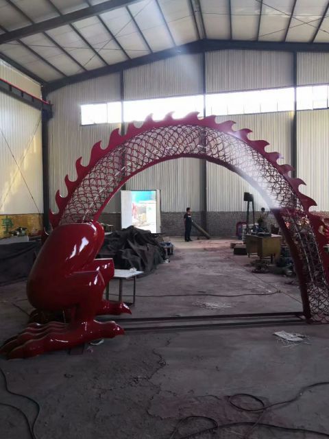 大門雕塑 抽象藝術雕塑 烤漆拱門雕塑