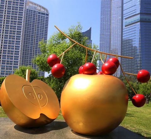 大型蘋果雕塑 步行街水果雕塑 仿真擺件