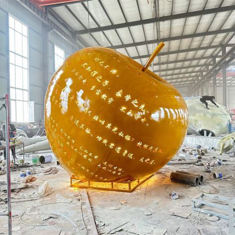 蘋果雕塑 景觀美陳果蔬雕塑 噴漆水果雕塑
